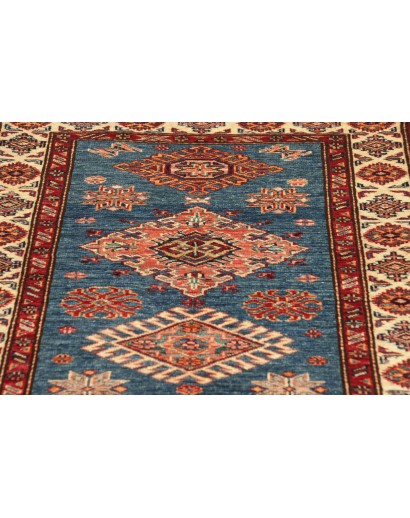 Tappeto Kazak Fine Pakistan azzurro giallo 83x302