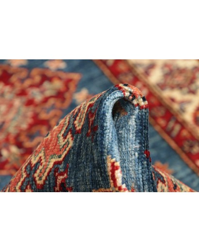 Tappeto Kazak Fine Pakistan azzurro giallo 83x302