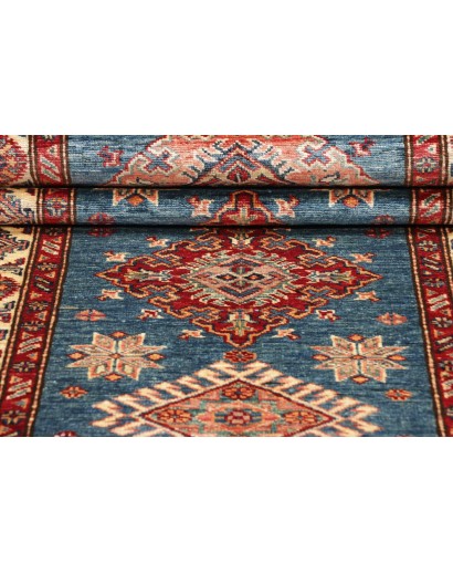 Tappeto Kazak Fine Pakistan azzurro giallo 83x302