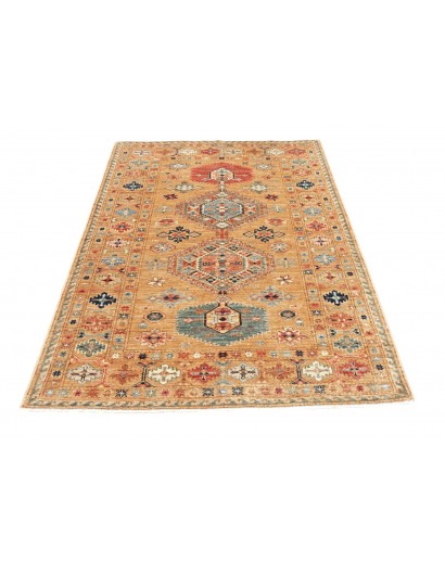 Tappeto Kazak Fine Pakistan marrone bianco 124x185