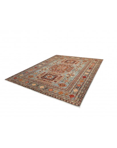 Tappeto Kazak Fine Pakistan azzurro blu 246x300