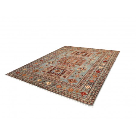 Tappeto Kazak Fine Pakistan azzurro blu 246x300