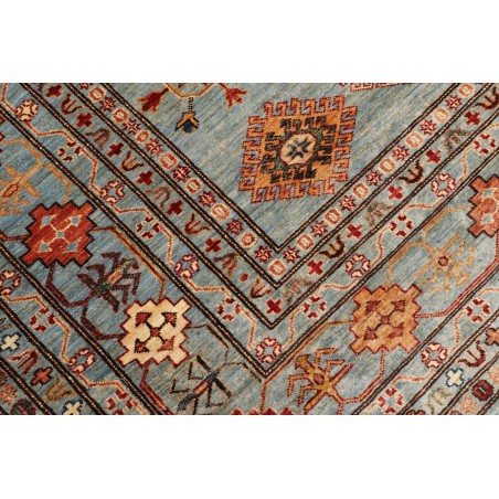 Tappeto Kazak Fine Pakistan azzurro blu 246x300