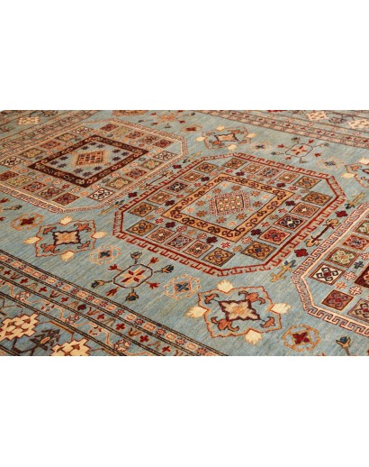 Tappeto Kazak Fine Pakistan azzurro blu 246x300