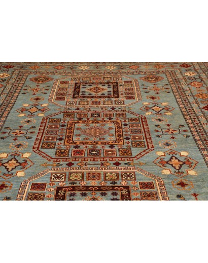 Tappeto Kazak Fine Pakistan azzurro blu 246x300
