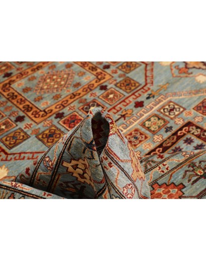 Tappeto Kazak Fine Pakistan azzurro blu 246x300