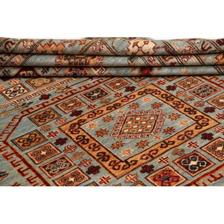 Tappeto Kazak Fine Pakistan azzurro blu 246x300