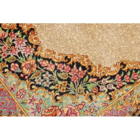 Tappeto Ghom seta Persia beige arancione 60x87