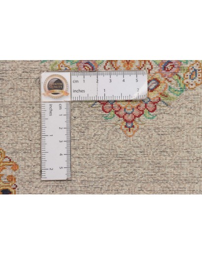 Tappeto Ghom seta Persia beige arancione 60x87