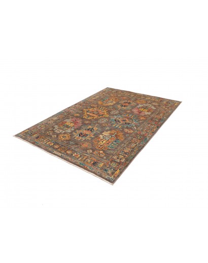 Tappeto Tribal Pakistan bianco giallo 147x202