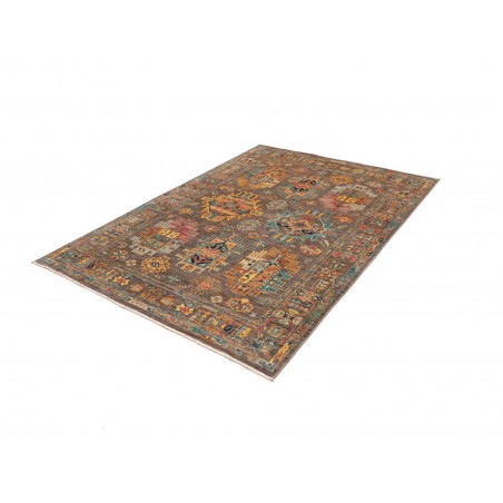 Tappeto Tribal Pakistan bianco giallo 147x202