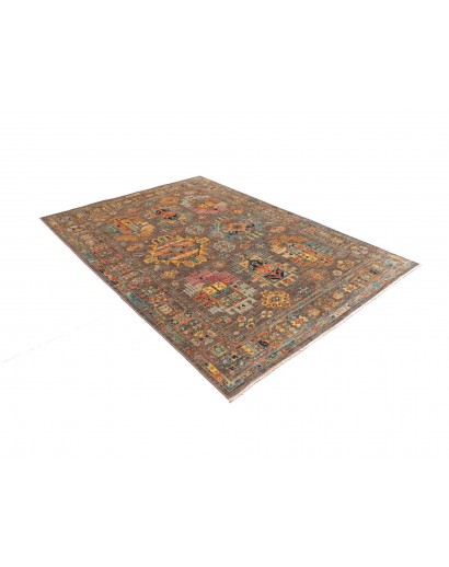 Tappeto Tribal Pakistan bianco giallo 147x202