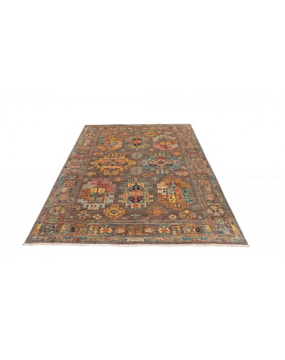 Tappeto Tribal Pakistan bianco giallo 147x202