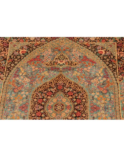 Tappeto Ghom seta Persia marrone 60x87