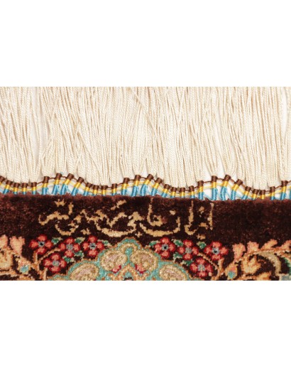 Tappeto Ghom seta Persia marrone 60x87