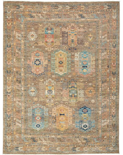 Tappeto Tribal Pakistan marrone bianco 172x229