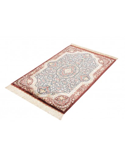 Tappeto Ghom seta Persia marrone grigio 79x121