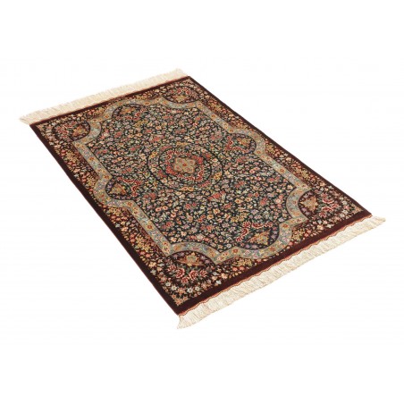 Tappeto Ghom seta Persia marrone grigio 79x121