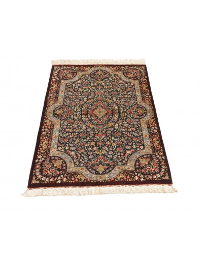 Tappeto Ghom seta Persia marrone grigio 79x121