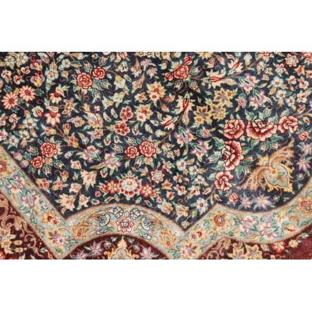 Tappeto Ghom seta Persia marrone grigio 79x121