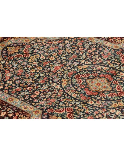 Tappeto Ghom seta Persia marrone grigio 79x121