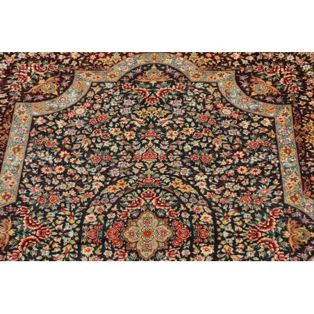 Tappeto Ghom seta Persia marrone grigio 79x121