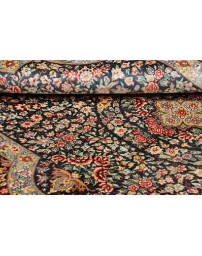 Tappeto Ghom seta Persia marrone grigio 79x121