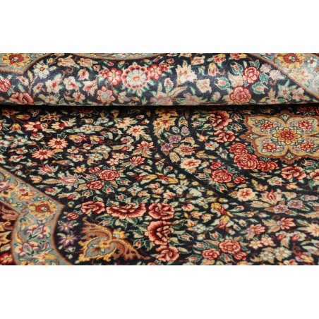 Tappeto Ghom seta Persia marrone grigio 79x121