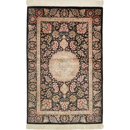 Tappeto Ghom seta Persia marrone 78x124
