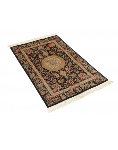 Tappeto Ghom seta Persia marrone 78x124