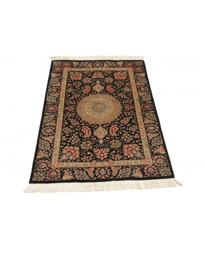 Tappeto Ghom seta Persia marrone 78x124