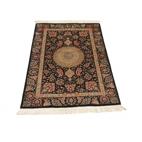 Tappeto Ghom seta Persia marrone 78x124