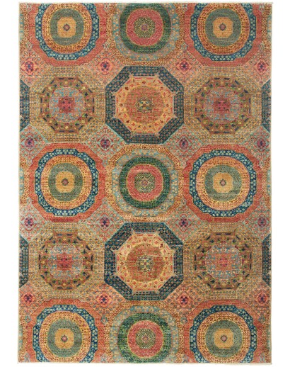 Tappeto Mamlouk Pakistan bianco arancione 167x238
