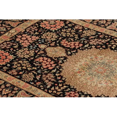 Tappeto Ghom seta Persia marrone 78x124