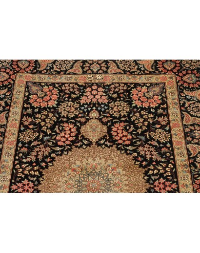 Tappeto Ghom seta Persia marrone 78x124