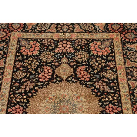 Tappeto Ghom seta Persia marrone 78x124