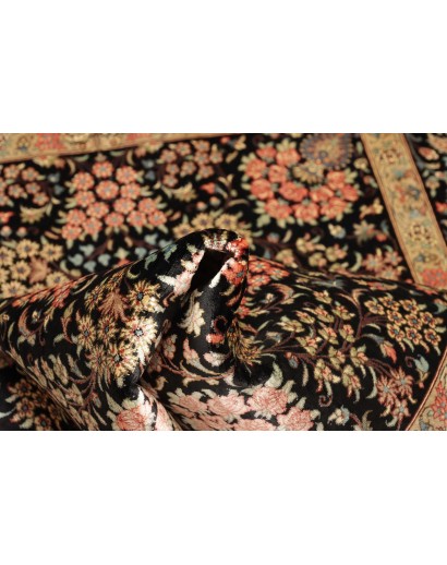 Tappeto Ghom seta Persia marrone 78x124