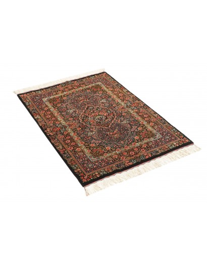 Tappeto Ghom seta Persia bianco marrone 81x117