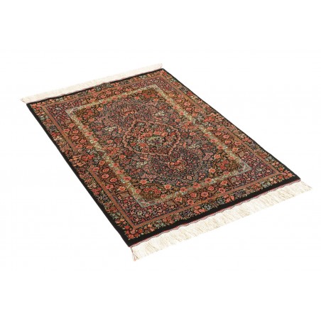 Tappeto Ghom seta Persia bianco marrone 81x117