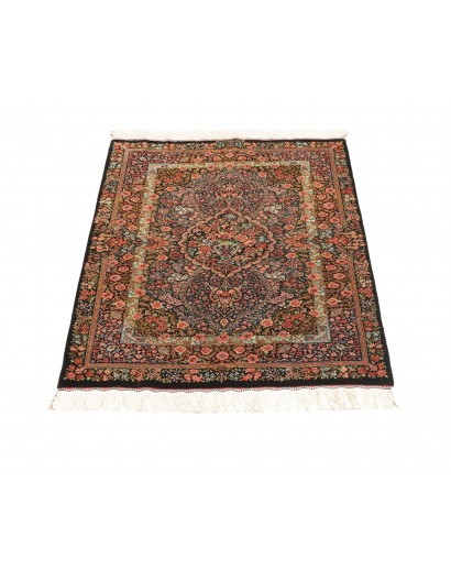 Tappeto Ghom seta Persia bianco marrone 81x117