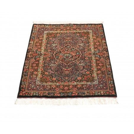 Tappeto Ghom seta Persia bianco marrone 81x117