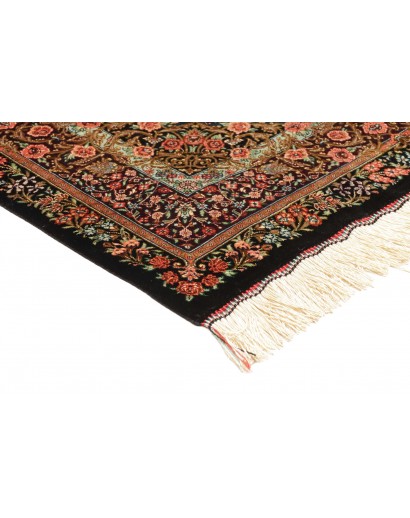 Tappeto Ghom seta Persia bianco marrone 81x117