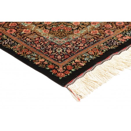 Tappeto Ghom seta Persia bianco marrone 81x117