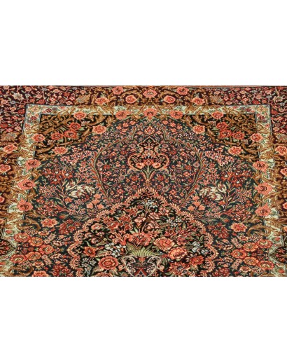 Tappeto Ghom seta Persia bianco marrone 81x117