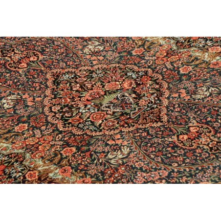 Tappeto Ghom seta Persia bianco marrone 81x117