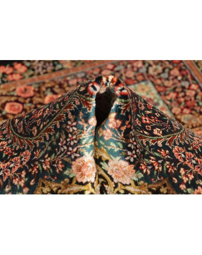 Tappeto Ghom seta Persia bianco marrone 81x117