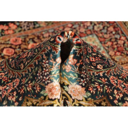 Tappeto Ghom seta Persia bianco marrone 81x117