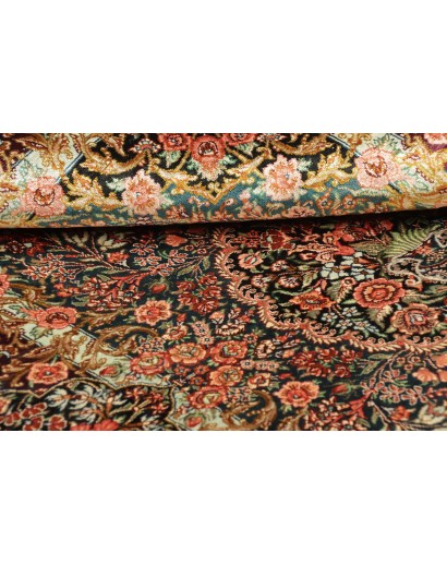 Tappeto Ghom seta Persia bianco marrone 81x117