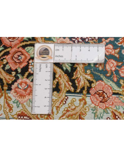 Tappeto Ghom seta Persia bianco marrone 81x117