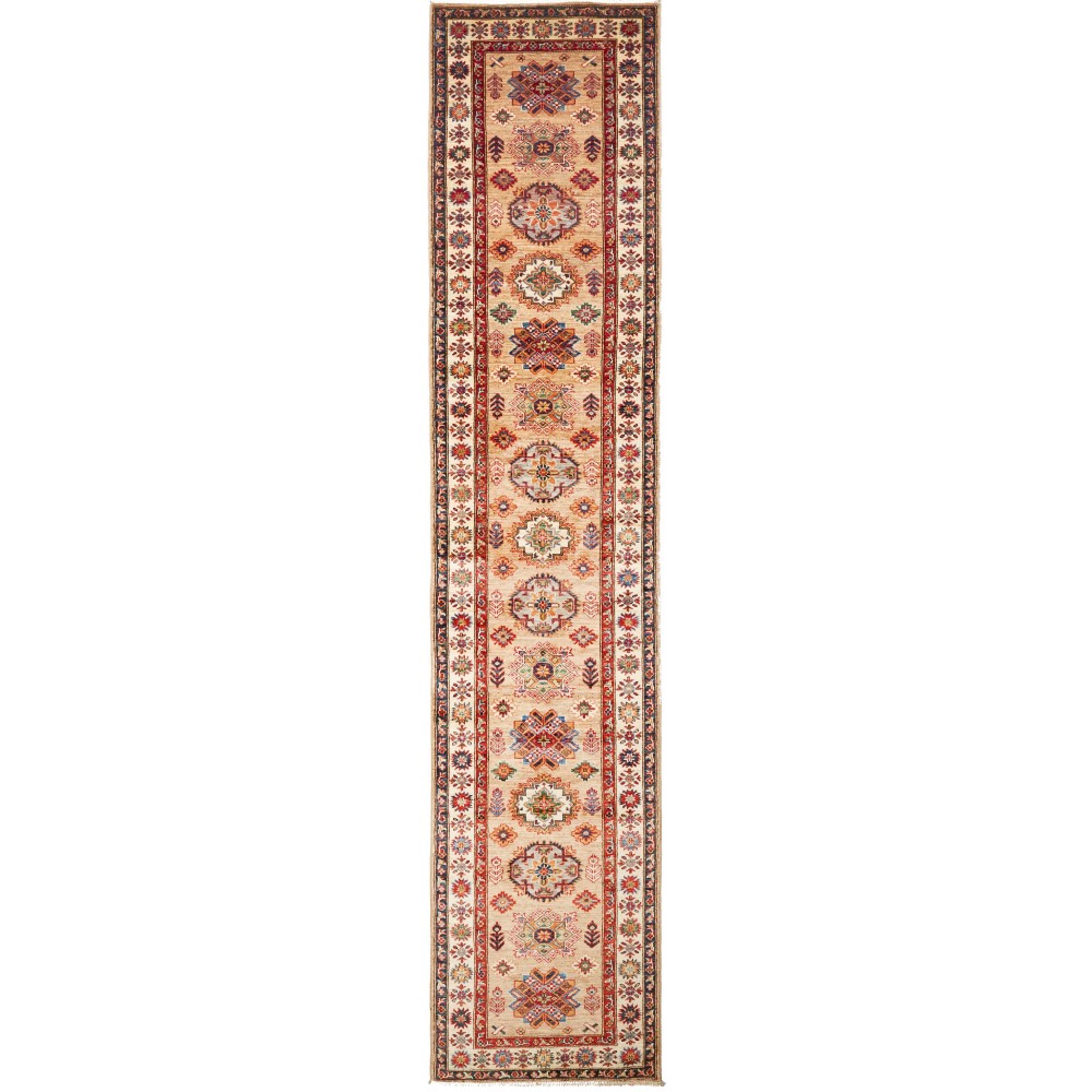 Tappeto Kazak Fine Pakistan marrone 86x405 Tappeto Kazak Fine Pakistan marrone 86x405